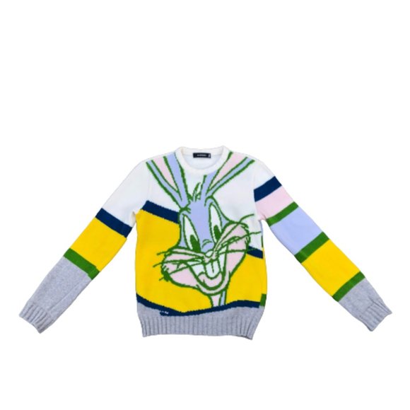 Vtg Gilmar Iceberg History Bugs Bunny Warner Bros 100% Virgin Wool Sweater Italy - Picture 3 of 16